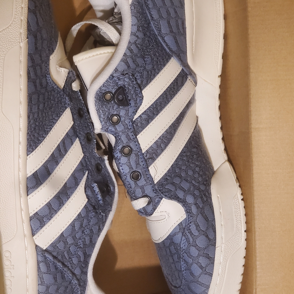 Adidas Textured Blue and White Sneakers